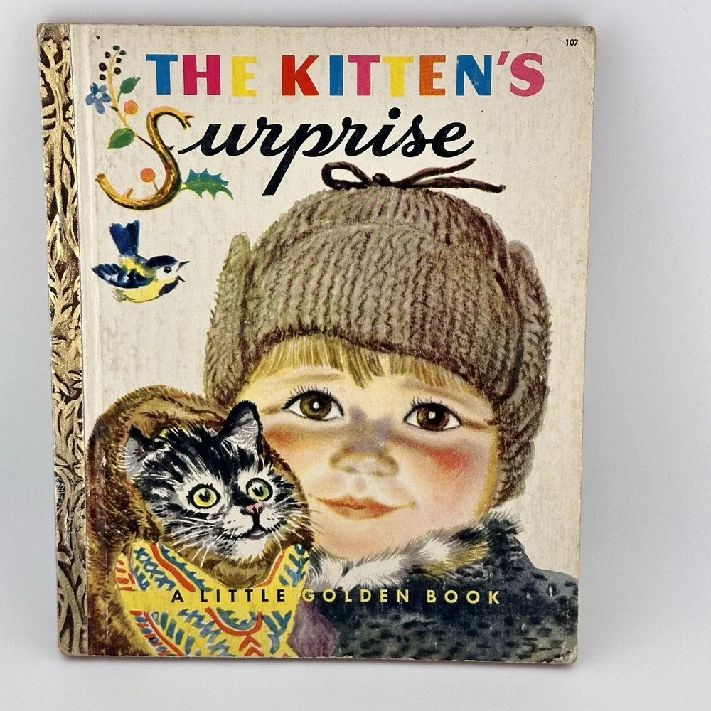 The Kitten's Surprise A Little Golden Board Book by Nina 1951 Vintage
